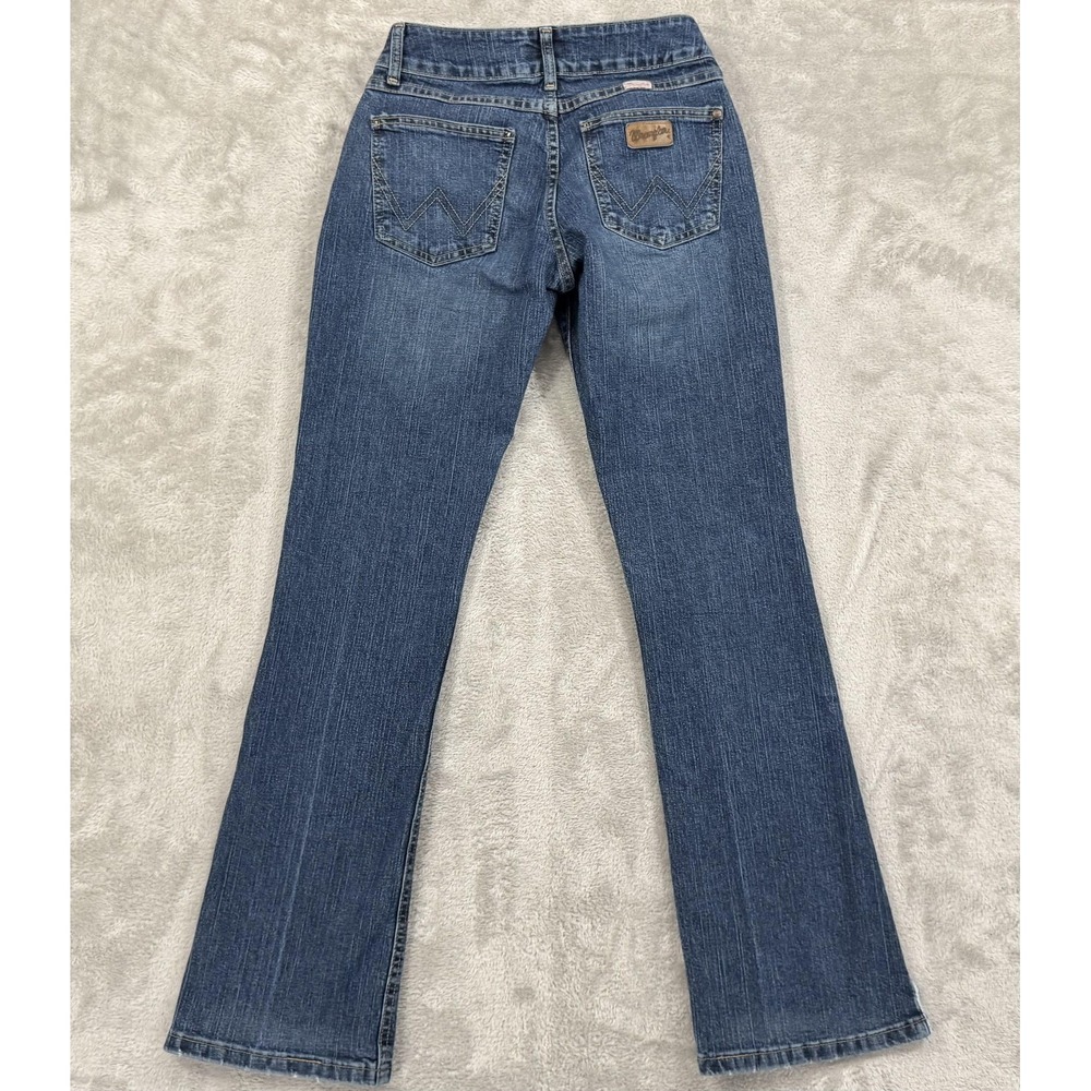 Wrangler‎ Bootcut Jeans Juniors 1/2 Blue Premium Patch Stretch Western Cowgirl